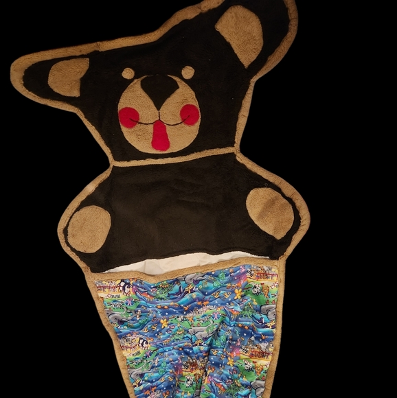 SOLD: Teddy Bear high quality Fleece Nap Sack - Picture 1 of 2